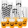 Whaline 60Pcs Halloween Disposable Plastic Cups with Lids and Straws 12oz JackOLantern Pumpkin Cold Beverage Drinking Cups Scary Printed Party Cup for Trick or Treat Party Supplies