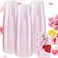 DaYammi 100 Pack 10oz Pink Plastic Cups Premium Disposable Rose Gold Glitter Plastic Cups for Martini and CocktailDisposable Cup with Pink Glitter Perfect for Party Wedding Bridal Shower