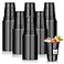 Dualshine 100 Pack Black Plastic Cups 16 oz Disposable Cups for Party Heavy Duty Drinking Cups Halloween Cup for Wedding Birthday Beer Taste Serving Snack Sample Tastings Barbecues Picnic