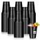 Dualshine 100 Pack Black Plastic Cups 16 oz Disposable Cups for Party Heavy Duty Drinking Cups Halloween Cup for Wedding Birthday Beer Taste Serving Snack Sample Tastings Barbecues Picnic