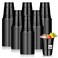 Dualshine 100 Pack Black Plastic Cups 16 oz Disposable Cups for Party Heavy Duty Drinking Cups Halloween Cup for Wedding Birthday Beer Taste Serving Snack Sample Tastings Barbecues Picnic