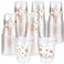 Hushee 60 Pcs Boho Floral Cups with Spring Summer Flower 16 oz Wildflowers Plastic Disposable Drinking Cups for Summer Spring Autumn Birthday Baby Shower Party Supplies