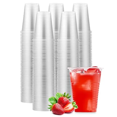 Munfix 250 Pack 12 Oz Clear Plastic Cups Disposable Drinking Cups Plastic Party Cups Transparent Plastic Cups Bulk for Birthday Parties Picnics Ceremonies and All Events