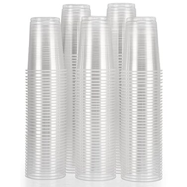 BZOM Clear Plastic Party Cups 100 Pack 8 Oz Each