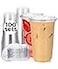 Aatriet 100 Pack 32 oz Clear Plastic Cups with StrawlessSipLids Disposable Cups Plastic Iced Coffee Cups To Go Cups with Sip Through Lids for Smoothie Milkshake Cold Drinks for Party Wedding Event