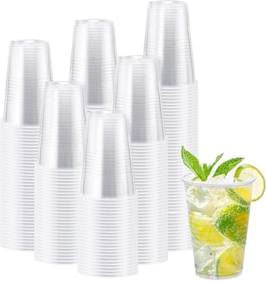 Lamosi 300 Pack 12 oz Clear Plastic Cups12 Ounce Disposable Cold Drinking Cups for Party Picnic BBQ Travel Christmas Events
