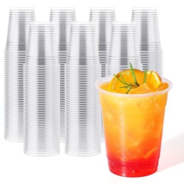 JOLLY CHEF 390 Pack 12 oz Clear Plastic CupsDisposable Cups Drinking Cups for Ice CoffeeMilkshake Cold Drinks