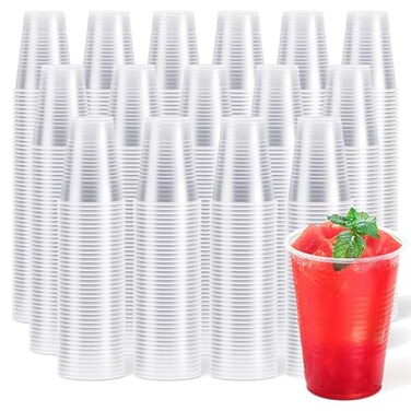 JOLLY CHEF 9 oz Clear Plastic Cups9 Ounce Small Disposable Cups Cold Party Drinking Tumblers for Tasting Drinking and Party
