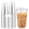 Ziliny 50 Sets Clear Plastic Coffee Cups with Sip Lids Disposable Plastic PET Crystal Cups for Iced Coffee Smoothie Cold Beverage Drink Shops and Party CateringClear18 oz