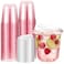 Ziliny 50 Sets Clear Plastic Coffee Cups with Sip Lids Disposable Plastic PET Crystal Cups for Iced Coffee Smoothie Cold Beverage Drink Shops and Party CateringClear Pink12 oz
