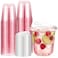 Ziliny 50 Sets Clear Plastic Coffee Cups with Sip Lids Disposable Plastic PET Crystal Cups for Iced Coffee Smoothie Cold Beverage Drink Shops and Party CateringClear Pink12 oz