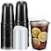 Ziliny 50 Sets Clear Plastic Coffee Cups with Sip Lids Disposable Plastic PET Crystal Cups for Iced Coffee Smoothie Cold Beverage Drink Shops and Party CateringClear Black16 oz