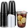 Ziliny 50 Sets Clear Plastic Coffee Cups with Sip Lids Disposable Plastic PET Crystal Cups for Iced Coffee Smoothie Cold Beverage Drink Shops and Party CateringClear Black16 oz