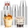 GGOLDMER 60 Pack 9 oz Clear Plastic Cups with Lids No Hole Dessert Cups Disposable Cups with Lids for Ice Cream Fruit Pudding Cake Cold Drinks Smoothie and Snacks