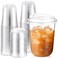 Baderke 50 Sets Clear Plastic Cups with Lids Iced Coffee Cups with lidsDisposable Plastic Smoothie Cup for Cold Drinks Sip Lid 16 oz