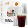 Turbo Bee 200 Sets 12 OZ Clear Plastic Cups with Lids and Straws Disposable To Go Iced coffee cups with lids for Cold Drinks Smoothie and Slushie