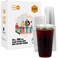 Turbo Bee 200 Sets 24 OZ Clear Plastic Cups with Lids and Straws Disposable To Go Iced coffee cups with lids for Cold Drinks Smoothie and Slushie