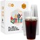 Turbo Bee 200 Sets 24 OZ Clear Plastic Cups with Lids and Straws Disposable To Go Iced coffee cups with lids for Cold Drinks Smoothie and Slushie