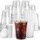 Boxential 100 Pack 16 oz Clear Plastic Cups with Lids and Straws Disposable Coffee Cups with Lids To Go Iced Coffee Cups with Lids Disposable Cups for Party Smoothie Cup for Cold Drinks