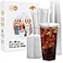 Turbo Bee 50 Sets 32 OZ Clear Plastic Cups with Lids and Straws Disposable To Go Iced coffee cups with lids for Cold Drinks Smoothie and Slushie