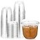 Baderke 50 Pcs Clear Plastic Cups with Strawless Sip Lids Disposable Round Bottom Togo Cups for Coffee Smoothie Cold Beverage Coffee Shops and Party Catering 10 oz