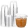 Baderke 50 Pcs Clear Plastic Cups with Strawless Sip Lids Disposable Round Bottom Togo Cups for Coffee Smoothie Cold Beverage Coffee Shops and Party Catering 10 oz