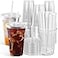 Ginkgo 100Pack 20oz Clear Plastic Iced Coffee Cups with Lids and Straws LeakProof Sturdy Disposable To Go Cups for Smoothies Dirty Soda Cold Beverages Coffee Bar Accessories