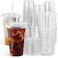 Ginkgo 100Pack 20oz Clear Plastic Iced Coffee Cups with Lids and Straws LeakProof Sturdy Disposable To Go Cups for Smoothies Dirty Soda Cold Beverages Coffee Bar Accessories