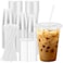 Lamosi 100 Pack 16 oz Clear Plastic Cups with Lids and Straws Disposable Plastic Coffee Cups with Lids for Iced Coffee Cold Beverages Smoothies and ToGo Drinks