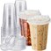 Qinsihwn 20 oz Clear Plastic Cups with Strawless Sip Lid25 Sets Disposable Iced Coffee Cups with LidsDisposable Clear Plastic Cups with Lids for Iced CoffeeSmoothieCold Drinks for Party