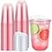 Ziliny 50 Sets Clear Plastic Coffee Cups with Sip Lids Disposable Plastic PET Crystal Cups for Iced Coffee Smoothie Cold Beverage Drink Shops and Party Catering Pink16 oz