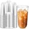 Baderke Clear Plastic Cups with Strawless Sip Lids Disposable Round Bottom Togo Cups for Coffee Smoothie Cold Beverage Coffee Shops and Party Catering20 oz100 Pcs