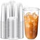 Baderke Clear Plastic Cups with Strawless Sip Lids Disposable Round Bottom Togo Cups for Coffee Smoothie Cold Beverage Coffee Shops and Party Catering20 oz100 Pcs