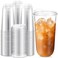 Baderke Clear Plastic Cups with Strawless Sip Lids Disposable Round Bottom Togo Cups for Coffee Smoothie Cold Beverage Coffee Shops and Party Catering20 oz100 Pcs