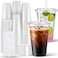 Charmount 24 oz Clear Plastic Cups with Lids and Straws 100 Sets Disposable To Go Cups for Cold Drinks Iced Coffee Coffee Bar Accessories Smoothies