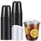 Ziliny 50 Sets Clear Plastic Coffee Cups with Sip Lids Disposable Plastic PET Crystal Cups for Iced Coffee Smoothie Cold Beverage Drink Shops and Party CateringBlack12 oz