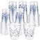 Hushee 60 Pcs Blue Floral Cups with Spring Summer Flower 16 oz Wildflowers Plastic Disposable Drinking Cups for Summer Spring Birthday Baby Shower Wedding Party Supplies
