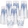 Hushee 60 Pcs Blue Floral Cups with Spring Summer Flower 16 oz Wildflowers Plastic Disposable Drinking Cups for Summer Spring Birthday Baby Shower Wedding Party Supplies