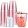 Ziliny 50 Sets Clear Plastic Coffee Cups with Sip Lids Disposable Plastic PET Crystal Cups for Iced Coffee Smoothie Cold Beverage Drink Shops and Party Catering Clear Pink14 oz