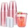 Ziliny 50 Sets Clear Plastic Coffee Cups with Sip Lids Disposable Plastic PET Crystal Cups for Iced Coffee Smoothie Cold Beverage Drink Shops and Party Catering Clear Pink14 oz
