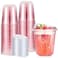 Ziliny 50 Sets Clear Plastic Coffee Cups with Sip Lids Disposable Plastic PET Crystal Cups for Iced Coffee Smoothie Cold Beverage Drink Shops and Party Catering Clear Pink14 oz