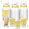 Umigy 100 Pack Honey Bee Plastic Disposable Cups with Lids and Straws 12 oz Disposable Cups for Juice Water Coffee Summer Party Sports Party SuppliesBee