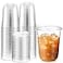 Baderke 50 Pcs Round Bottom Plastic Cups with Sip Lids Clear Disposable Iced Coffee Cups for Smoothie Cold Beverage Coffee Shops and Party Catering16 ozClear