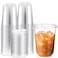 Baderke 50 Pcs Round Bottom Plastic Cups with Sip Lids Clear Disposable Iced Coffee Cups for Smoothie Cold Beverage Coffee Shops and Party Catering16 ozClear