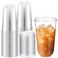 Baderke Clear Plastic Cups with Strawless Sip Lids Disposable Round Bottom Togo Cups for Coffee Smoothie Cold Beverage Coffee Shops and Party Catering18 oz50 Pcs