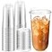 Baderke Clear Plastic Cups with Strawless Sip Lids Disposable Round Bottom Togo Cups for Coffee Smoothie Cold Beverage Coffee Shops and Party Catering 20 oz50 Pcs