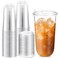 Baderke Clear Plastic Cups with Strawless Sip Lids Disposable Round Bottom Togo Cups for Coffee Smoothie Cold Beverage Coffee Shops and Party Catering 20 oz50 Pcs