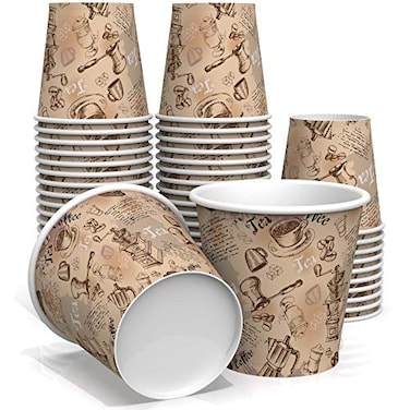 Sheriffdrink 6 oz Paper Cups for Coffee and Tea Decorated Office Disposable Water Paper Cups