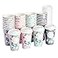 BLUE PANDA Paper Coffee Cups 16 Oz 48 Count 4 Pastel Floral Colors Disposable Cups with Lids for Hot Cold Coffee Tea to Go