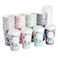 BLUE PANDA Paper Coffee Cups 16 Oz 48 Count 4 Pastel Floral Colors Disposable Cups with Lids for Hot Cold Coffee Tea to Go